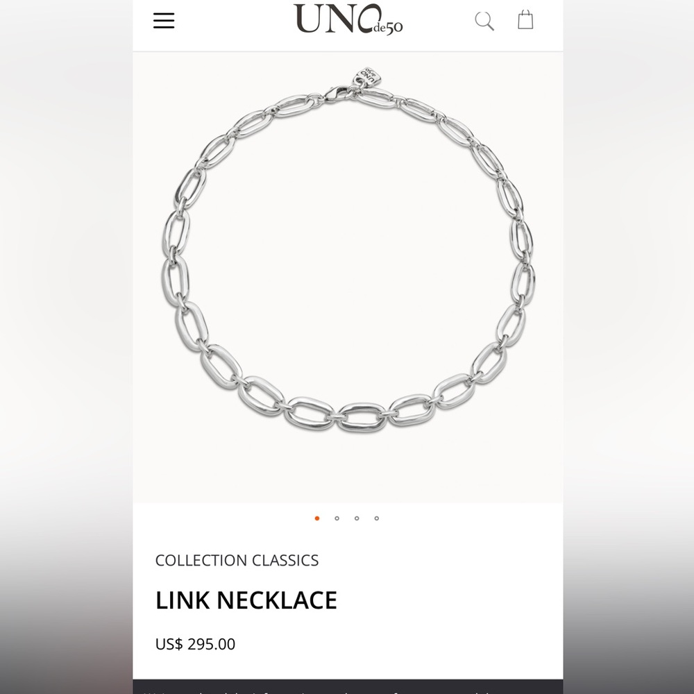 Never worn uno de 50 silver link necklace